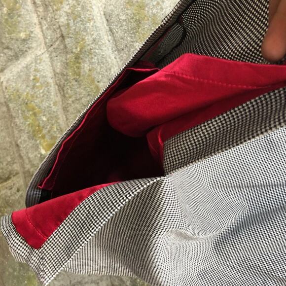 WHBM Dress Micro Houndstooth Black White Sleeveless Sheath Notch Neck 2 - Picture 7 of 9